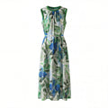 Sleeveless Crepe De Chine Silk Dress For Women