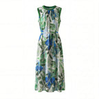 Sleeveless Crepe De Chine Silk Dress For Women