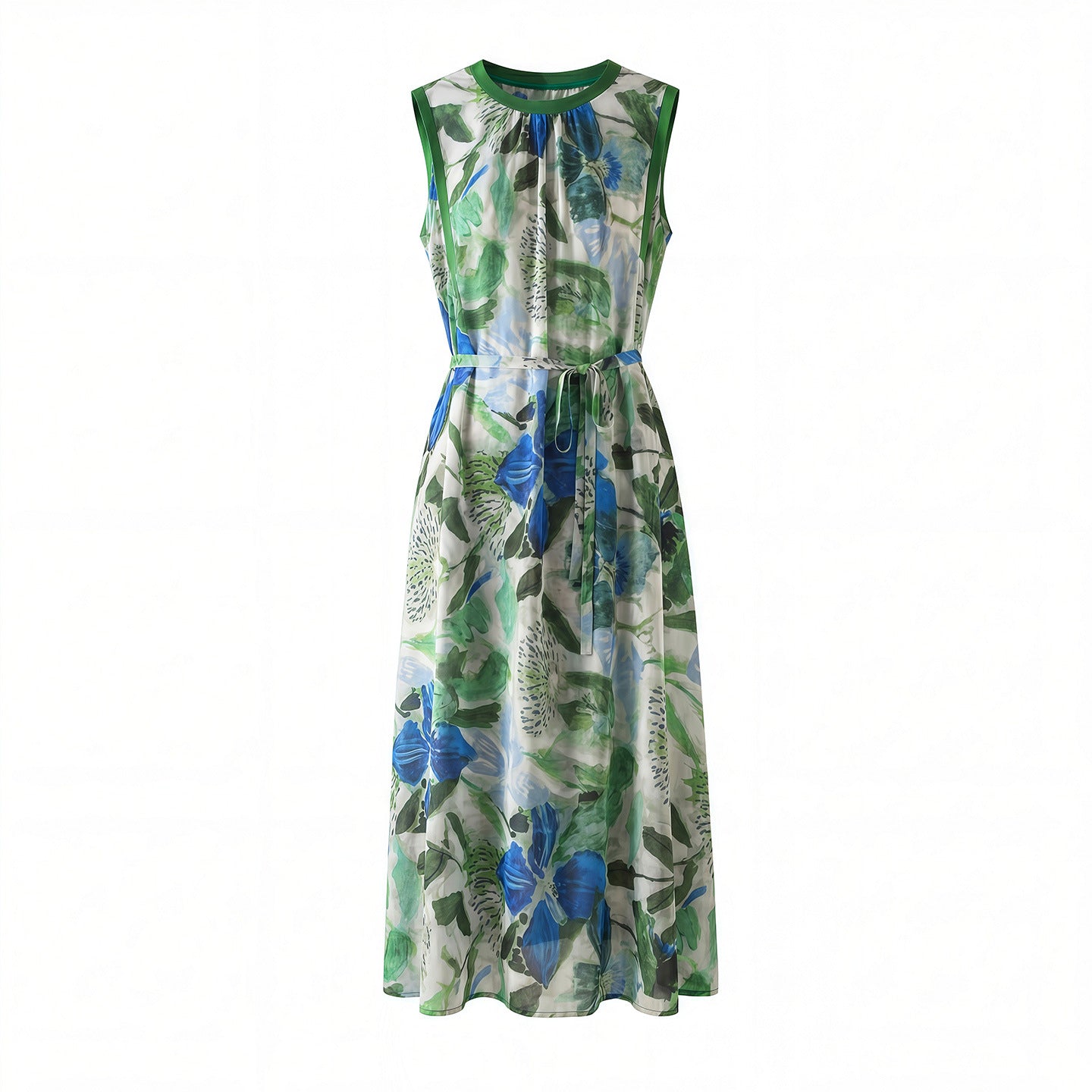 Sleeveless Crepe De Chine Silk Dress For Women