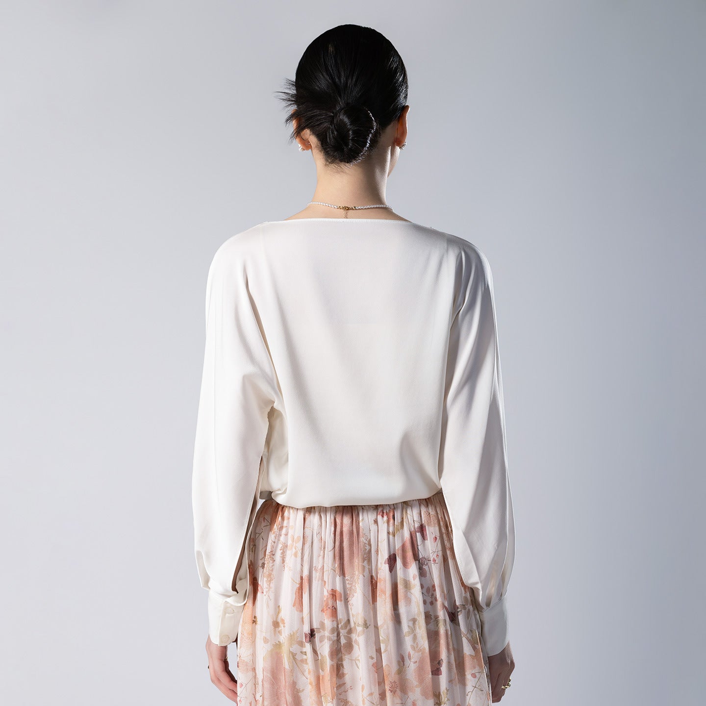 Heavy Stretch Double Joe Silk Shirt! French Lazy Style High-End White Satin Curved Hem Blouse For Women