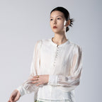 Heavy Embroidered Sequined Silk Top! Versatile Mulberry Silk Shirt With See-Through Sleeves, Sun Protection, Western Style, New Summer Style For Women