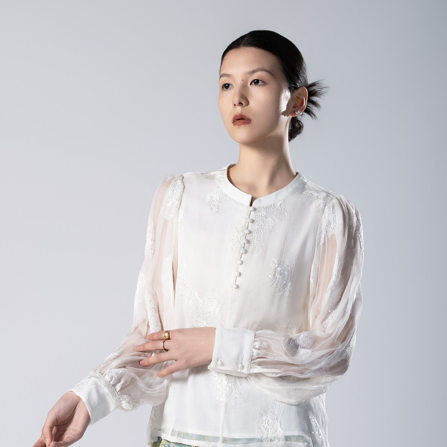 Heavy Embroidered Sequined Silk Top! Versatile Mulberry Silk Shirt With See-Through Sleeves, Sun Protection, Western Style, New Summer Style For Women
