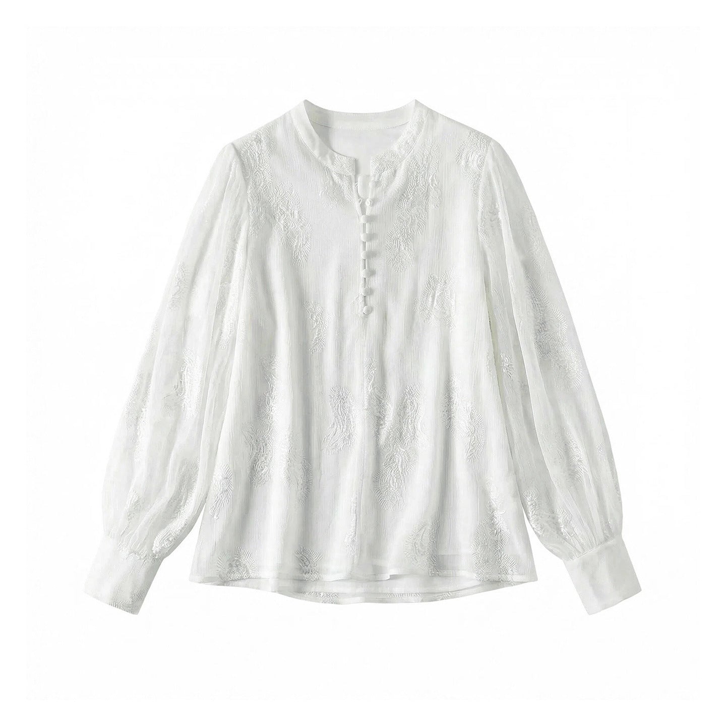Heavy Embroidered Sequined Silk Top! Versatile Mulberry Silk Shirt With See-Through Sleeves, Sun Protection, Western Style, New Summer Style For Women