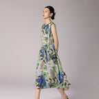 Sleeveless Crepe De Chine Silk Dress For Women